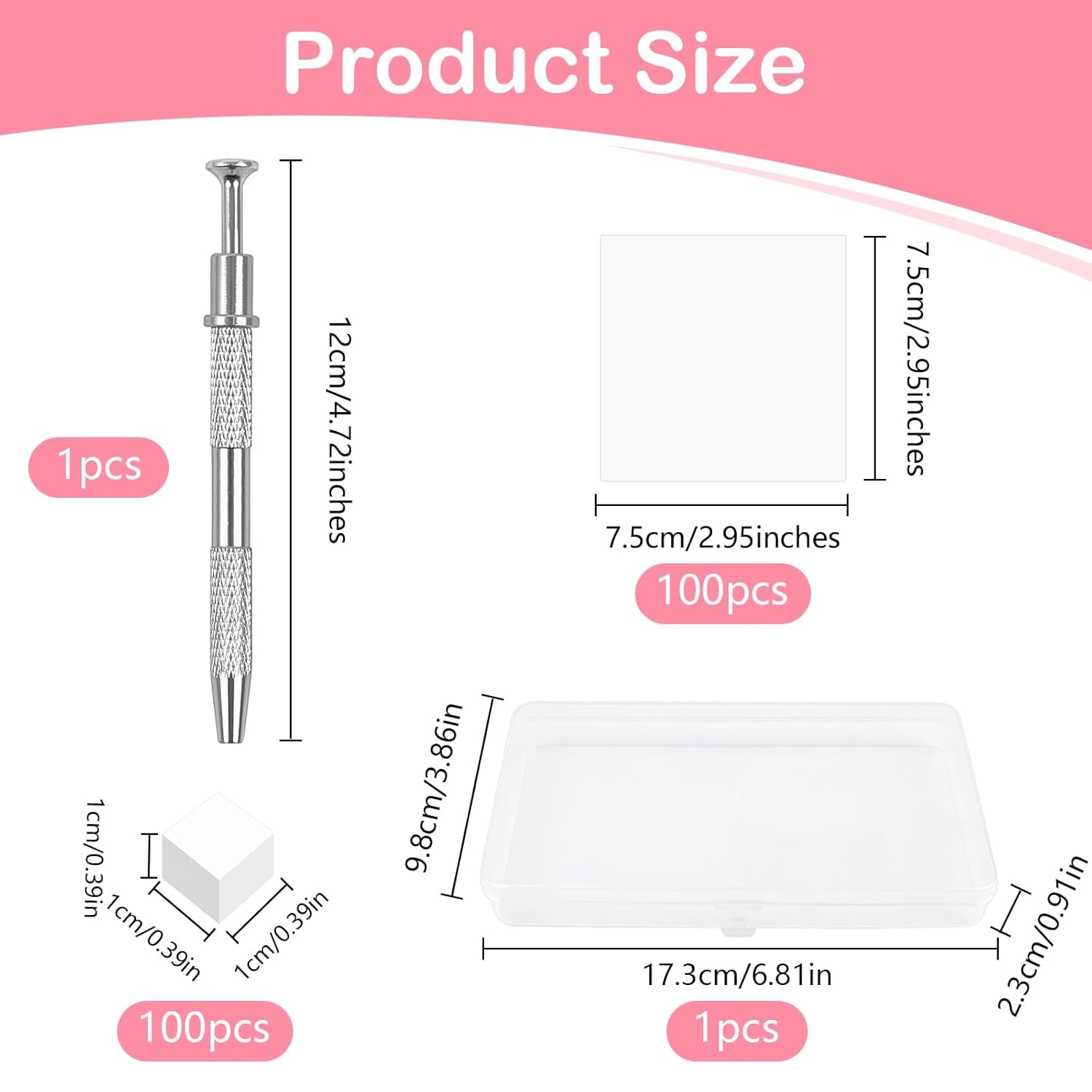 100 sztuk Latexfrei Nailart Schwämme, Ombre Nagelschwammpinsel, Nagelschwamm Mit Metallgreifer 100 Blatt Nailart-Mischpapier Austellungsbox, Maniküre Schwamm Applikator Für Farbverlauf Nailart