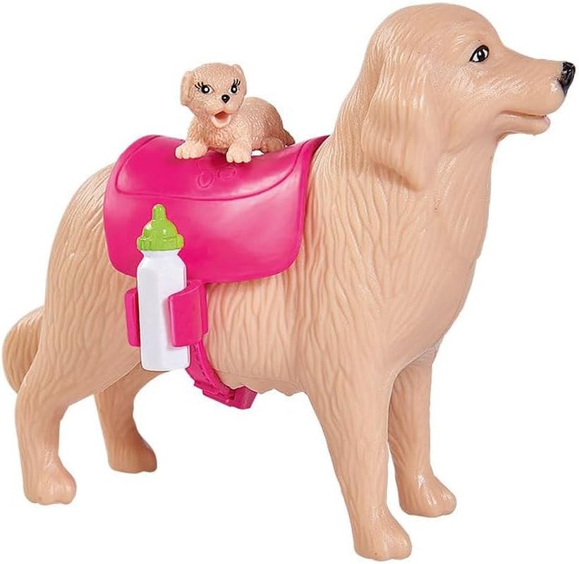 Simba 105733072 - Evi Love Opiekunka do psa z psem i trzema szczeniętami, akcesoria, lalka modowa, 12cm, dla dzieci w wieku 3+