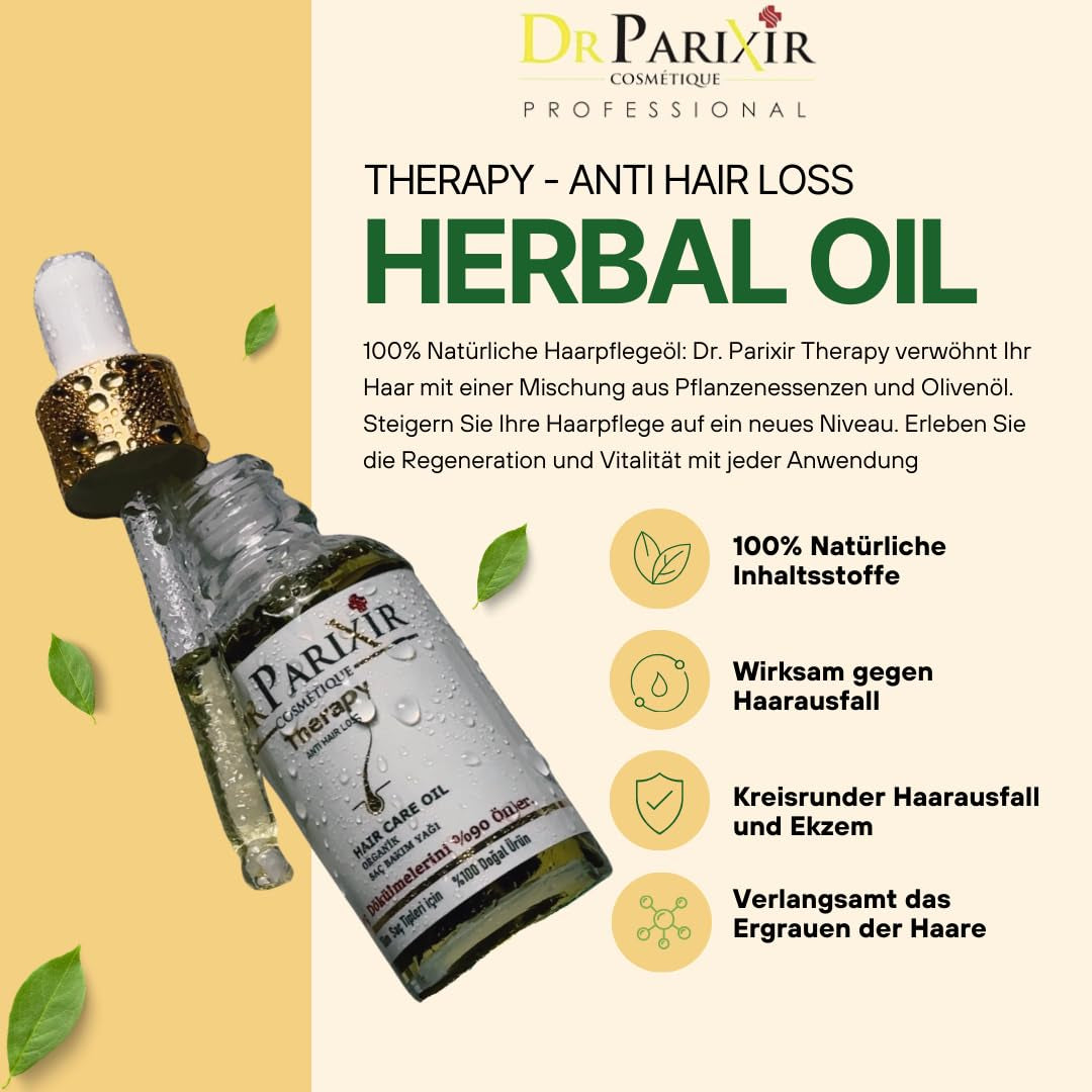 Dr Parixir Serum Przeciw Wypadaniu Włosów - Skuteczny roztwór z oliwą z oliwek i rozmarynem, 30ml | Ogranicza wypadanie włosów i wzmacnia cebulki włosów. Naty Shop Hair Care