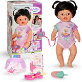 BABY Born Amy - Lalka 36 cm - Lalka bobas z 7 funkcjami dla maluchów od 1. roku życia - Działa bez baterii - Zawiera akcesoria i materacyk