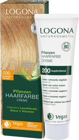 LOGONA Natural Cosmetics Roślinny krem koloryzujący do włosów 240 Nougat Brown, Naturalna farba do włosów brązowych z henną, krem koloryzujący do odcieni brązu, koloryzująca do włosów ciemnych, 150ml Farba do włosów Naty Shop 200 Blond miedź