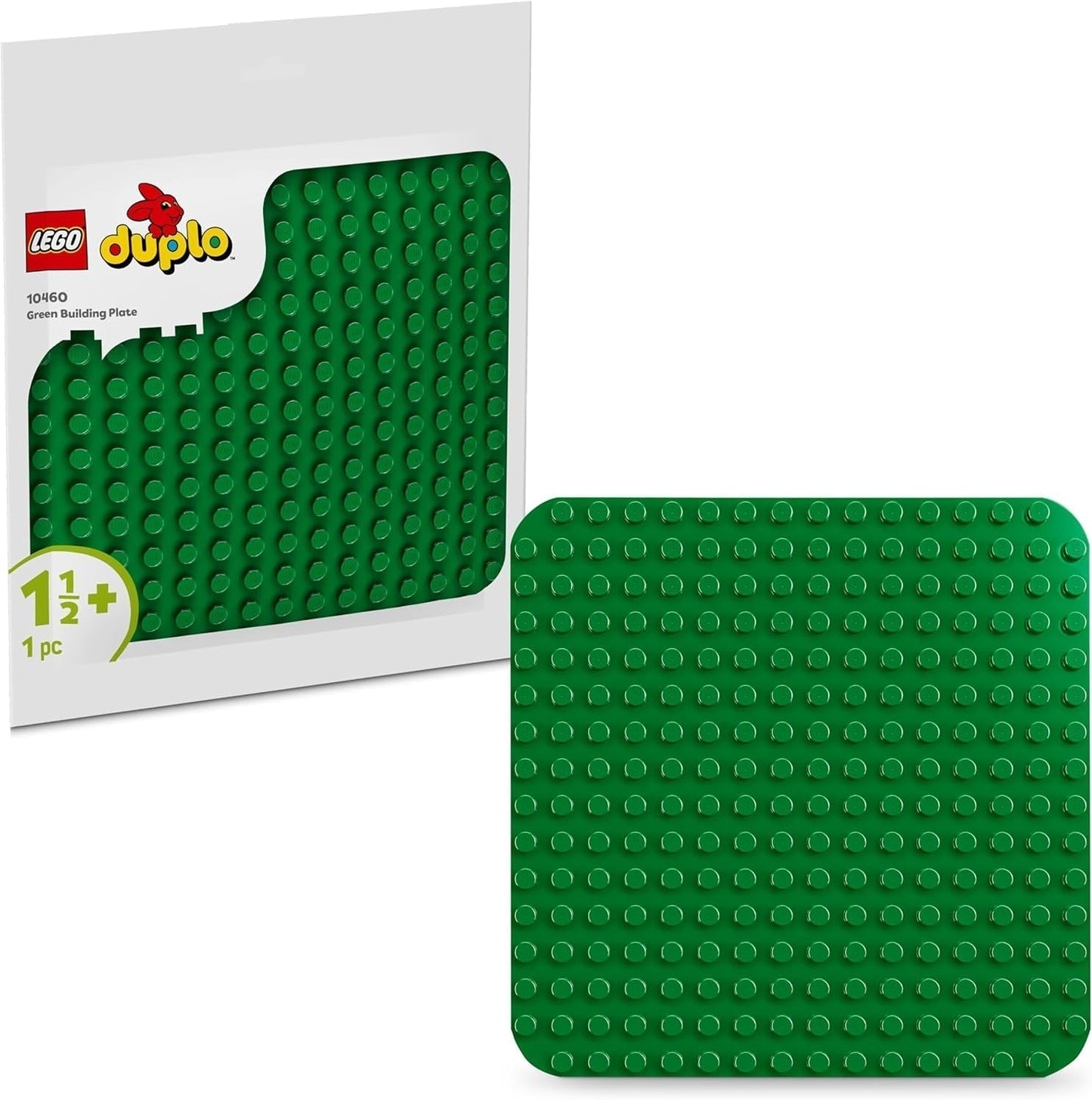 Zielona płyta konstrukcyjna LEGO DUPLO, Zabawka do budowania dla dzieci od 18. miesiąca życia, Do eksponowania modeli, Umożliwia przedszkolakom kreatywne budowanie i twórczą zabawę, Zabawka edukacyjna 10460 Zestawy do budowania Besuche den LEGO-Store Domyślny tytuł