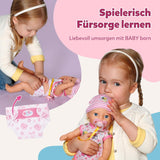 BABY Born Lena (Girl) - laleczka bobas 36 cm - 7 funkcji, w tym akcesoria i materacyk - Działa całkowicie bez baterii - Odpowiednia dla małych dzieci od 1 roku