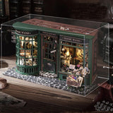 Magic Shop domek dla lalek z osłoną przeciwpyłową DIY miniaturowe meble do domku dla lalek zestaw w skali 1:24 kreatywny prezent dla dzieci nastolatki prezent urodzinowy