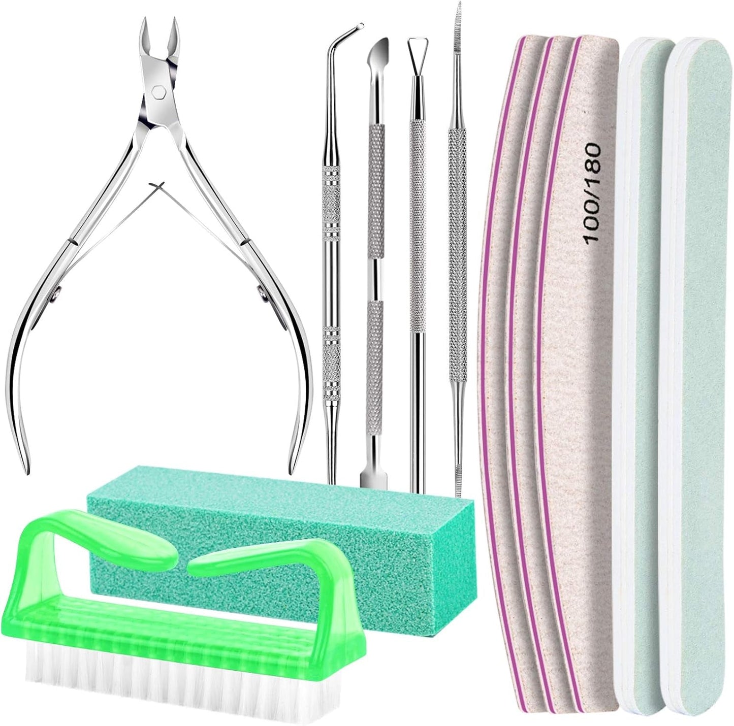 Zestaw do manicure FANDAMEI, Buffer Für Nägel, Nagelfeile 100/180, Nagelfeilen Für Gelnägel, Nagelhautschieber, Buffer Für Gelnägel, Feilen Für Gelnägel, Nagelzange, Zestaw Nagelfeilen, Zestaw do manicure i pedicure