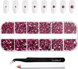 Beadsland 2500 szt. Glas Nailart Strasssteine ​​​​Kristall Flatback Edelsteine ​​​​Runde, ​​Für Handwerk Gemischt 8 Größen SS4 ~ SS30 Mit Picking Pinzette Und Stift (Kristall Weiss)
