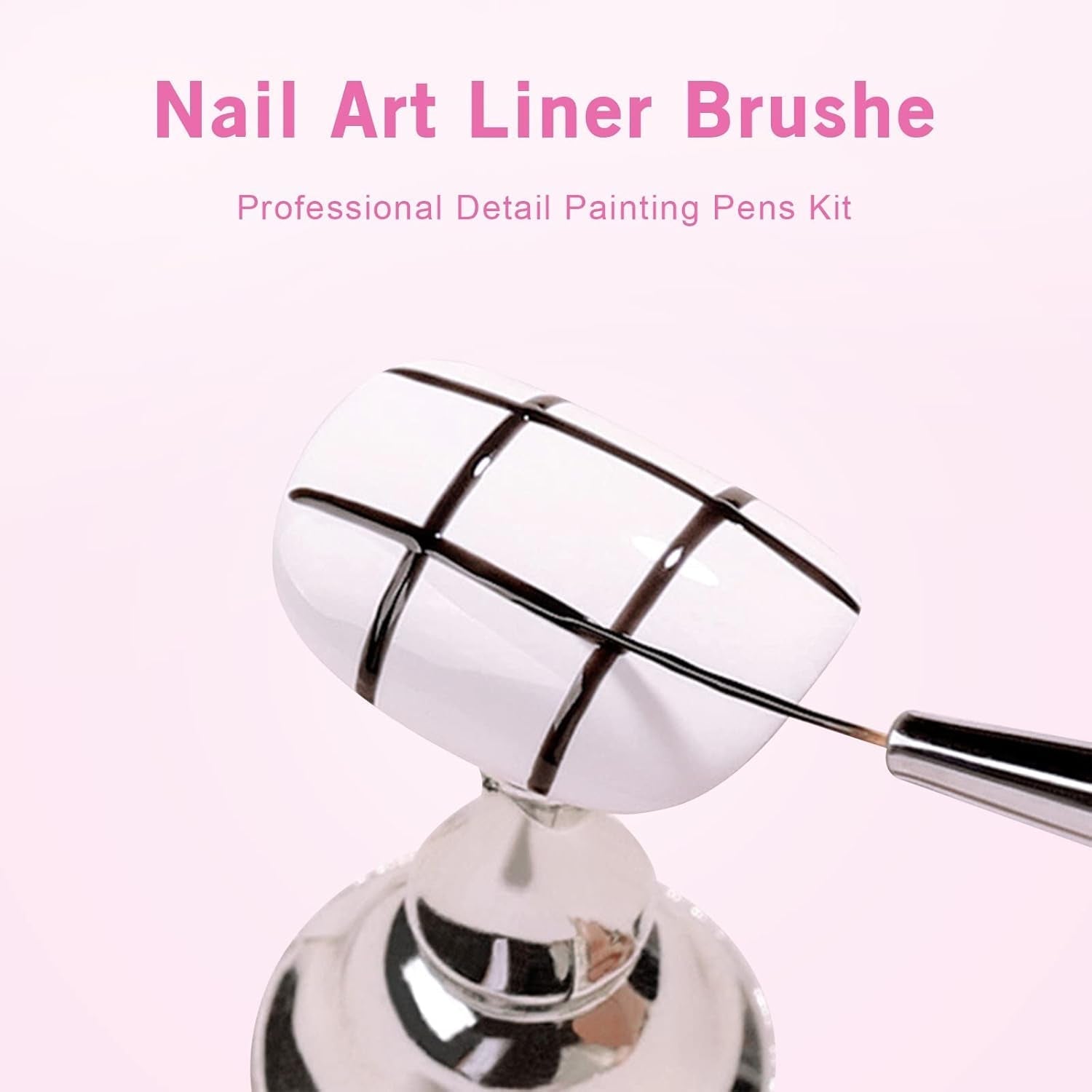 Sularpek Nail Art Liner Pinsel, 5 Stück Profi Detail Fine Nails Pędzel do paznokci żelowych, Nagel Pinsel Dünn Für Beauty Frauen Nagelstudio (5 Größen, Rosa)