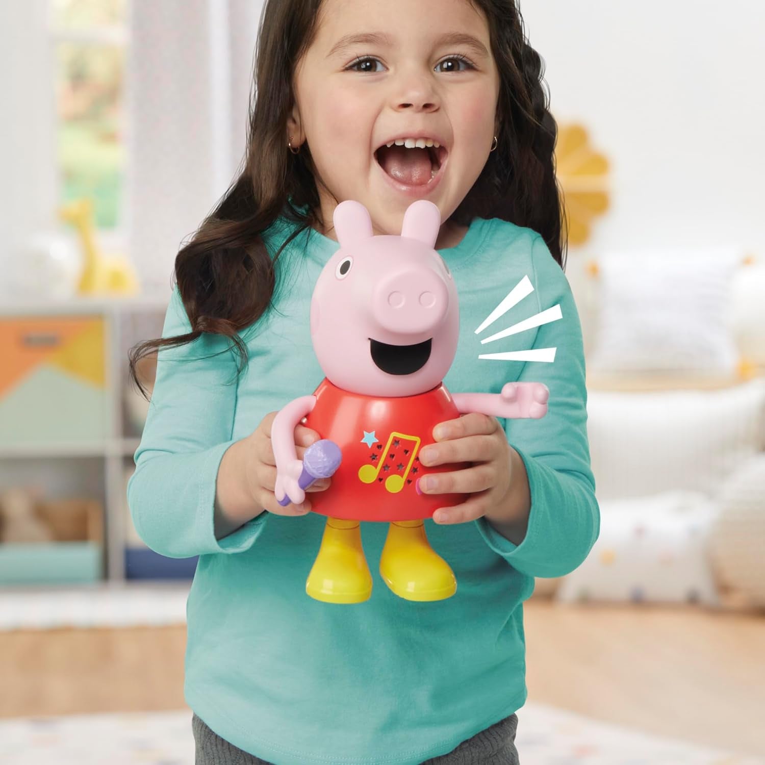 Lalka Świnka Peppa, mówiąca i śpiewająca, różowa, 20 cm