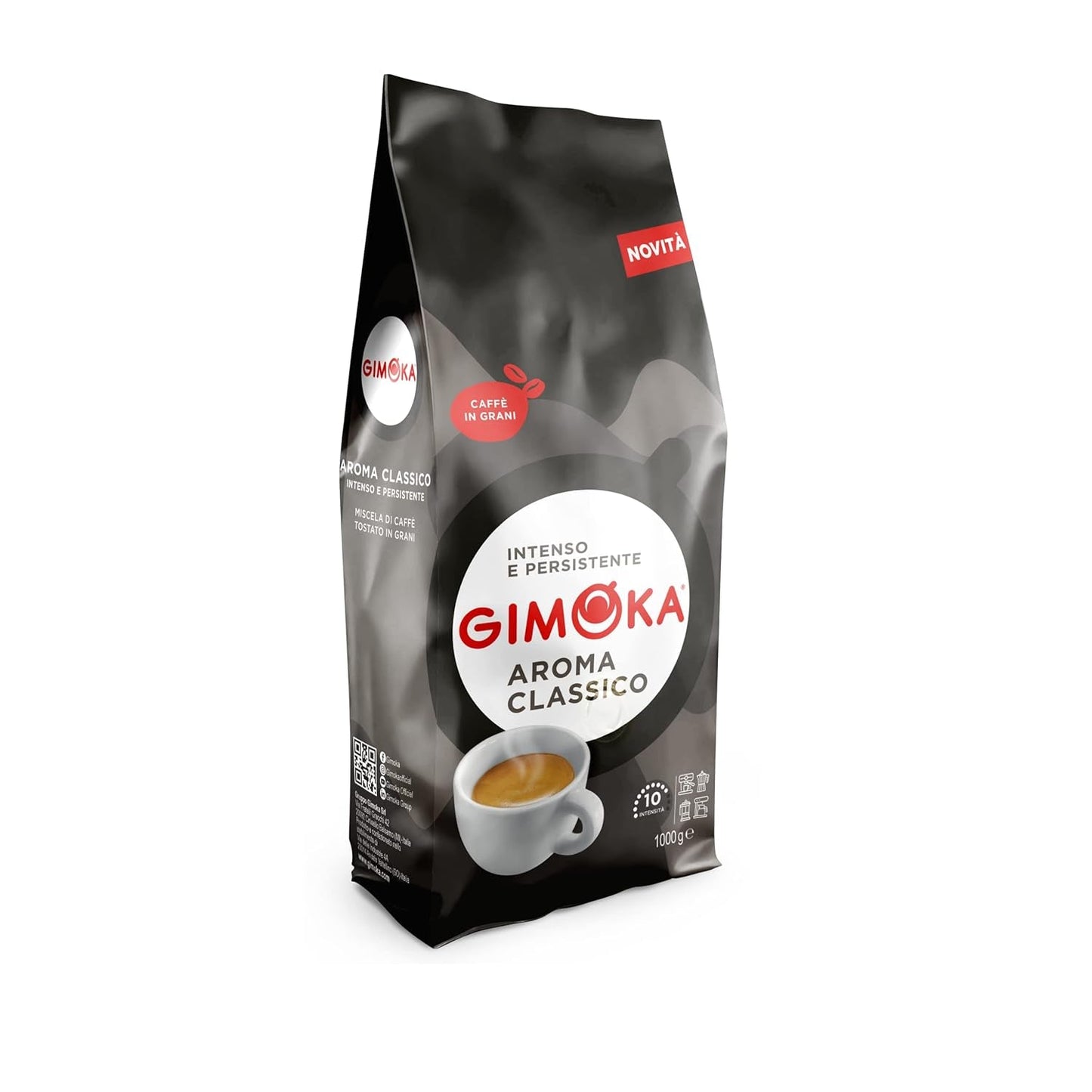 Gimoka – Kaffeebohnen – 1 kg – Mieszanka klasyczna – Intensität 10 – wyprodukowano we Włoszech – Opakowanie 1 kg