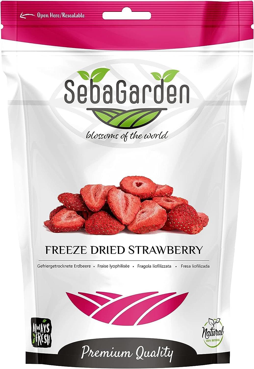 Seba Garden Premium Odwodnione pyszne śródziemnomorskie truskawki Bez GMO i wegańskie Naty Shop Produkty suszone 400 G
