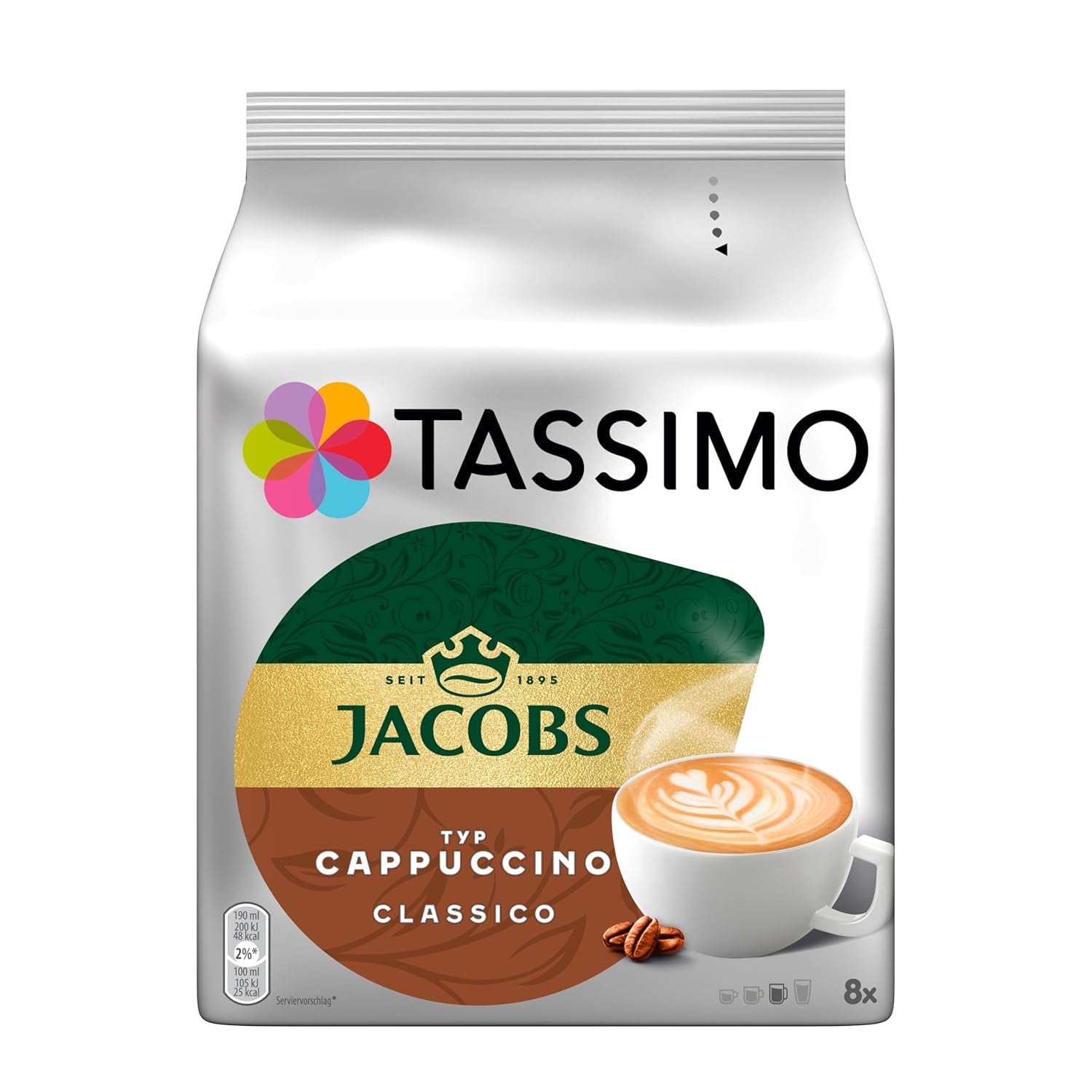 Tassimo Kapseln Jacobs Cappuccino Classico, 5 x 8 podkładek, 40 Kaffeekapseln