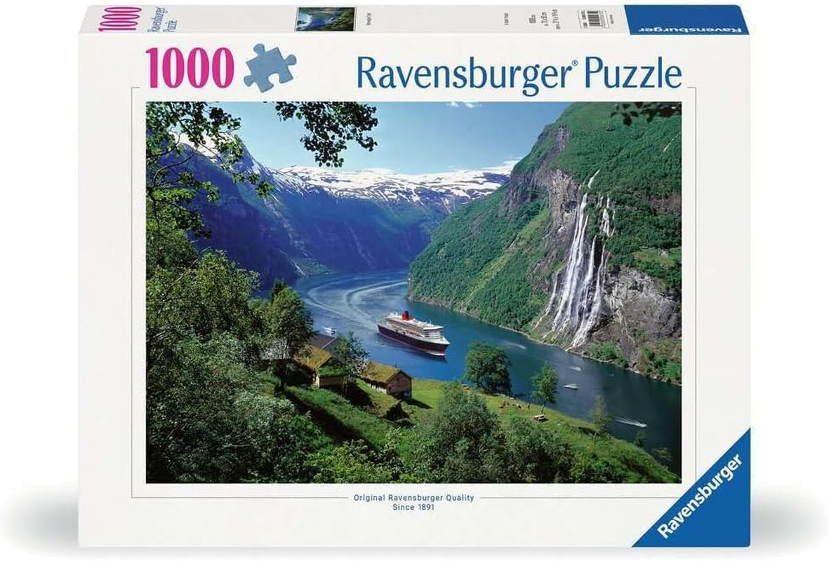 Ravensburger Puzzle 12000475 - Norweski Fiord - 1000 elementów puzzle dla dorosłych i dzieci od 14 lat, norweskie puzzle krajobrazowe Puzzle Naty Shop Nowy design