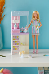 Seria Barbie Możesz być, kim chcesz, Lodziarnia, 1x Lalka Barbie z blond włosami, Maszyna do lodów, Barbie Play-Doh, Akcesoria do pieczenia, Prezent dla dzieci, Zabawka dla dzieci w wieku 3+, HCN46