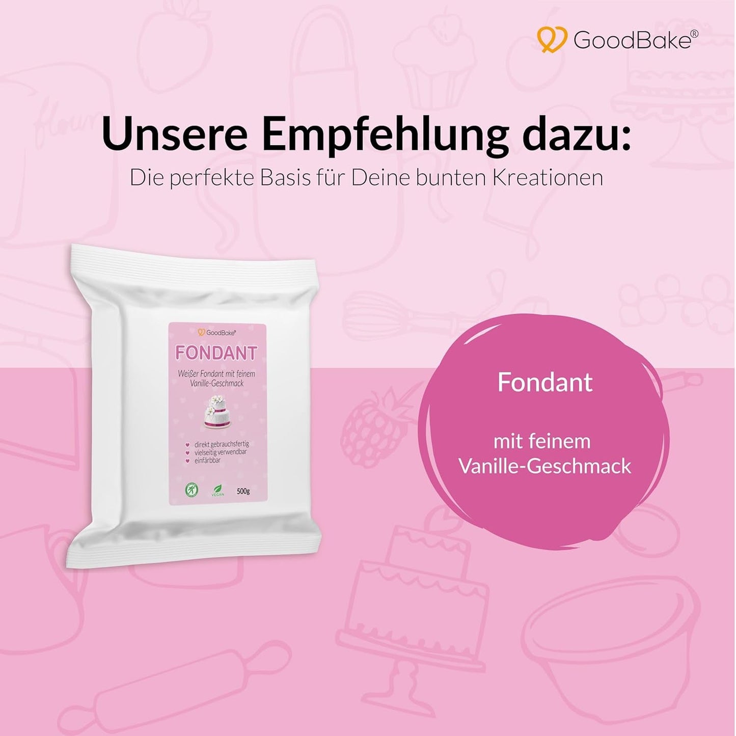 Goodbake Pink Food Coloring (11ml) - Intensywny barwnik spożywczy - Bardzo skoncentrowany kolor - Do barwienia ciast, fondantów, kremów maślanych, napojów, śluzów i wielu innych produktów. 100% wegańskie