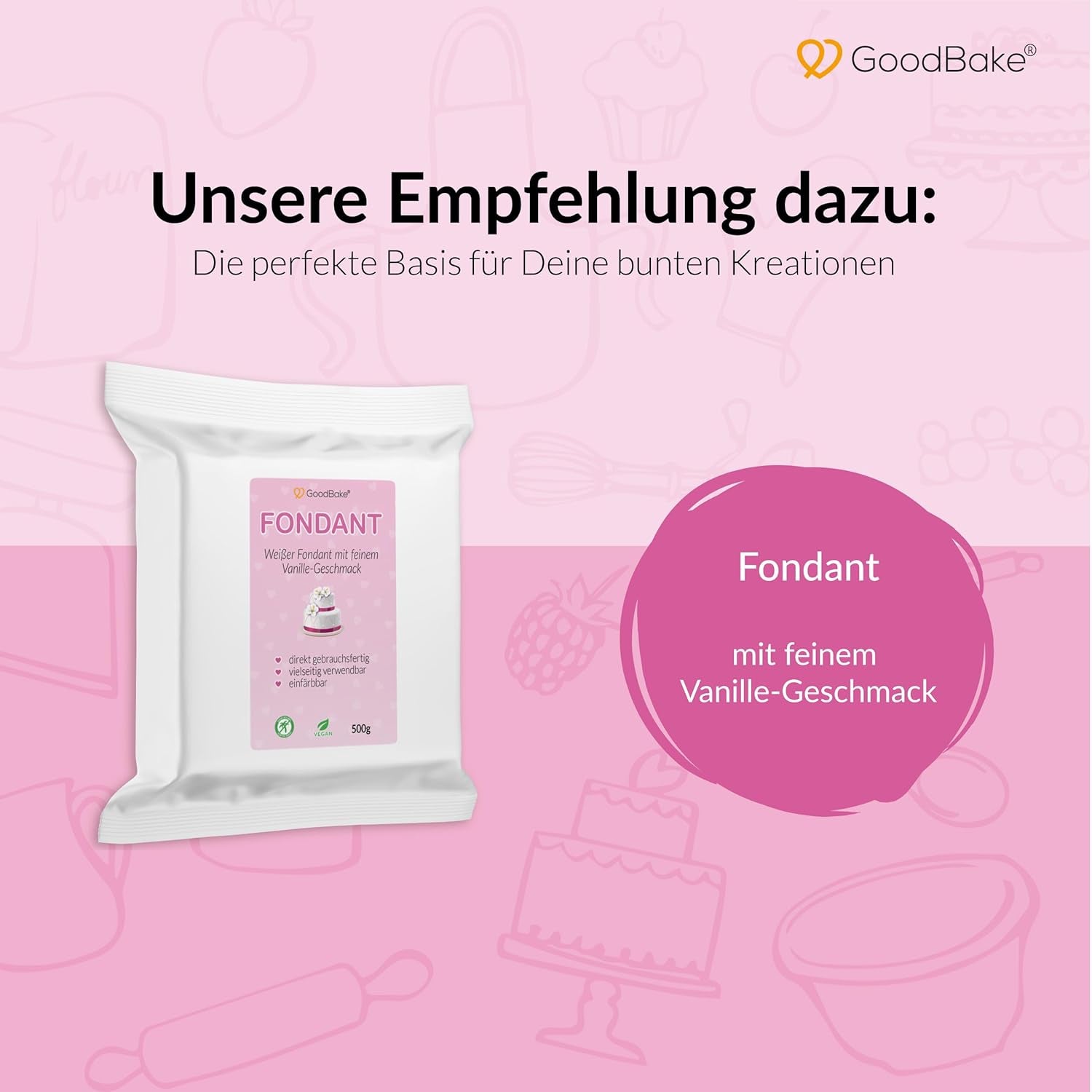 Goodbake Pink Food Coloring (11ml) - Intensywny barwnik spożywczy - Bardzo skoncentrowany kolor - Do barwienia ciast, fondantów, kremów maślanych, napojów, śluzów i wielu innych produktów. 100% wegańskie