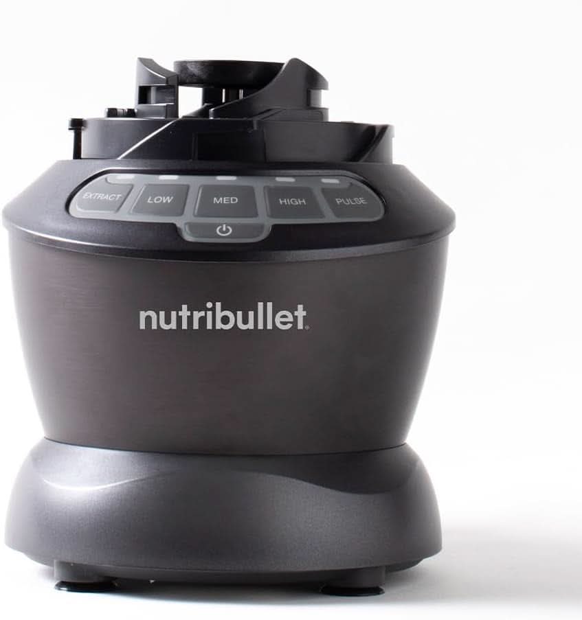 Pełnowymiarowy blender Nutribullet, mikser Elektrischer, wielofunkcyjny mikser Stabmixer, mikser Professioneller, 1000 Watt Leistung, 1,6 l Becher, Grau, NBF450DG Kitchen Naty Shop