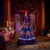 2022 Día De Muertos Lalka Barbie z marszczoną tradycyjną sukienką, wieńcem kwiatowym i farbą do twarzy Calavera, prezent dla kolekcjonerów