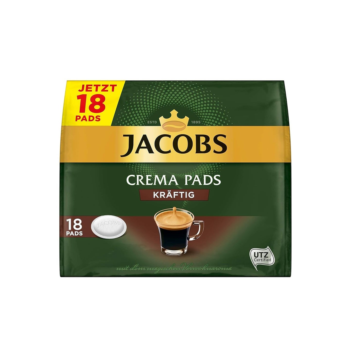 Kräftig Cream Pads, 90 kompatybilnych z Senseo Kaffeepads UTZ-zertifiziert, 5er Pack, 5 x 18 Getränke & Cream Pads, 90 kompatybilnych z Senseo Kaffeepads UTZ-zertifiziert, 5er Pack, 5 x 18 Getränke