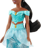 Mattel Disney Princess Zabawka Jasmine Fashion Ruchoma lalka z błyszczącymi ubraniami i akcesoriami Prezent dla dzieci inspirowany filmami Disneya HLW12 Naty Shop Dolls