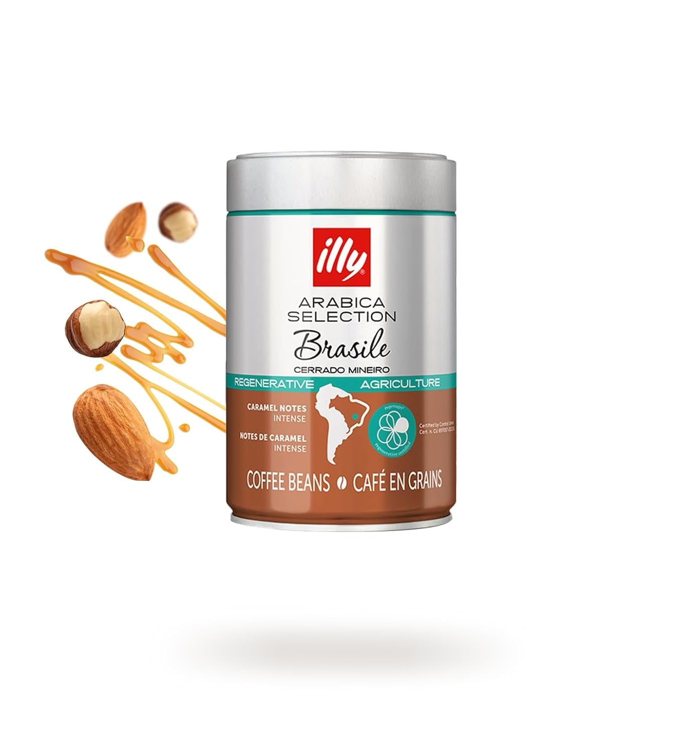 ILLY 6 pudełek kawy ziarnistej po 250 gramów, Arabica Selection, Brazylia, certyfikat Cerrado Mineiro, Regenagri