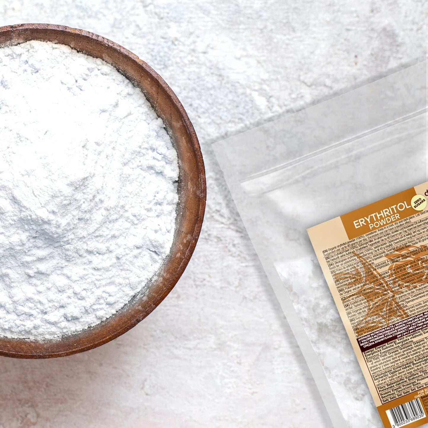 Bio Erytryt - Proszek, 100% Bio, Wegański, Null Kalorien - 1Kg Słodziki Naty Shop