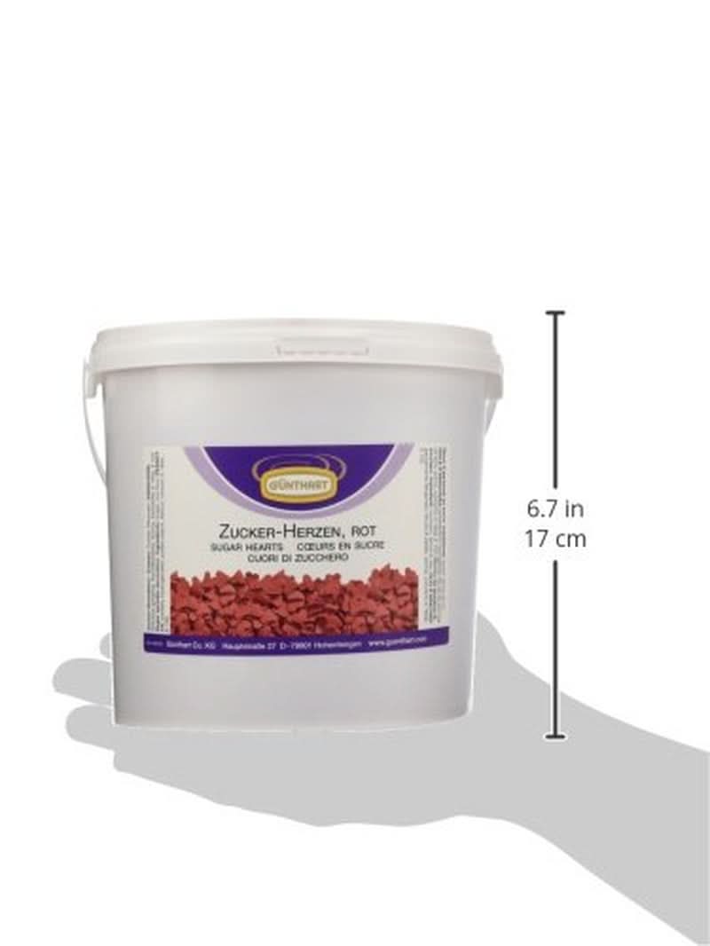 Dekoracja cukrowa Günthart, czerwone serca, 1,5 Kg Sprinkles Naty Shop