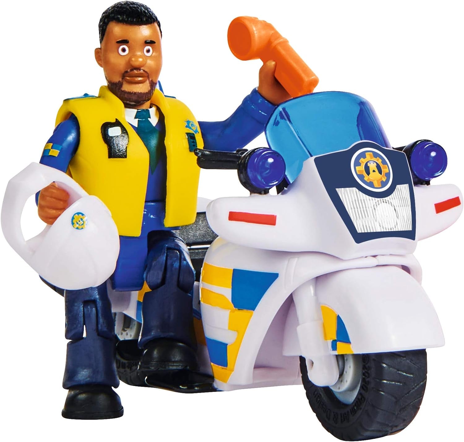Simba 109251092 - Motocykl policyjny Strażak Sam, Z figurką Malcolma, Z akcesoriami, Sezon 12, Od 3 lat Figurki Naty Shop