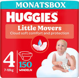 Pieluchy Huggies Little Movers, Disney Design, rozmiar 4, 150 sztuk (3 x 50), pudełko miesięczne