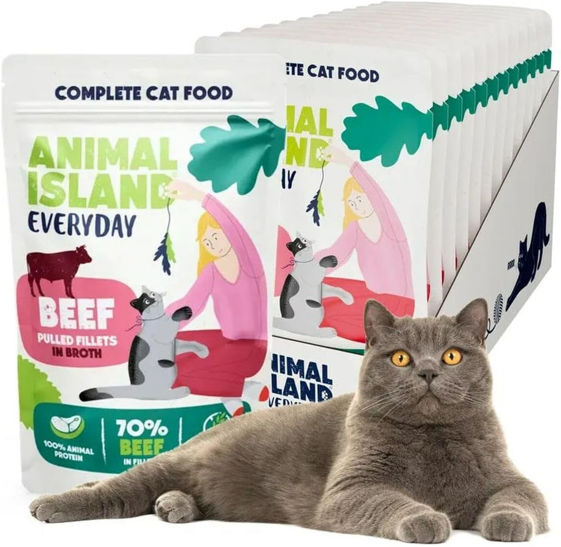 Nassfutter Katze Erwachsene Geschreddertes Skórka w Brühe Hoher Fleischanteil Getreidefrei Alleinfuttermittel, 12 x 85g