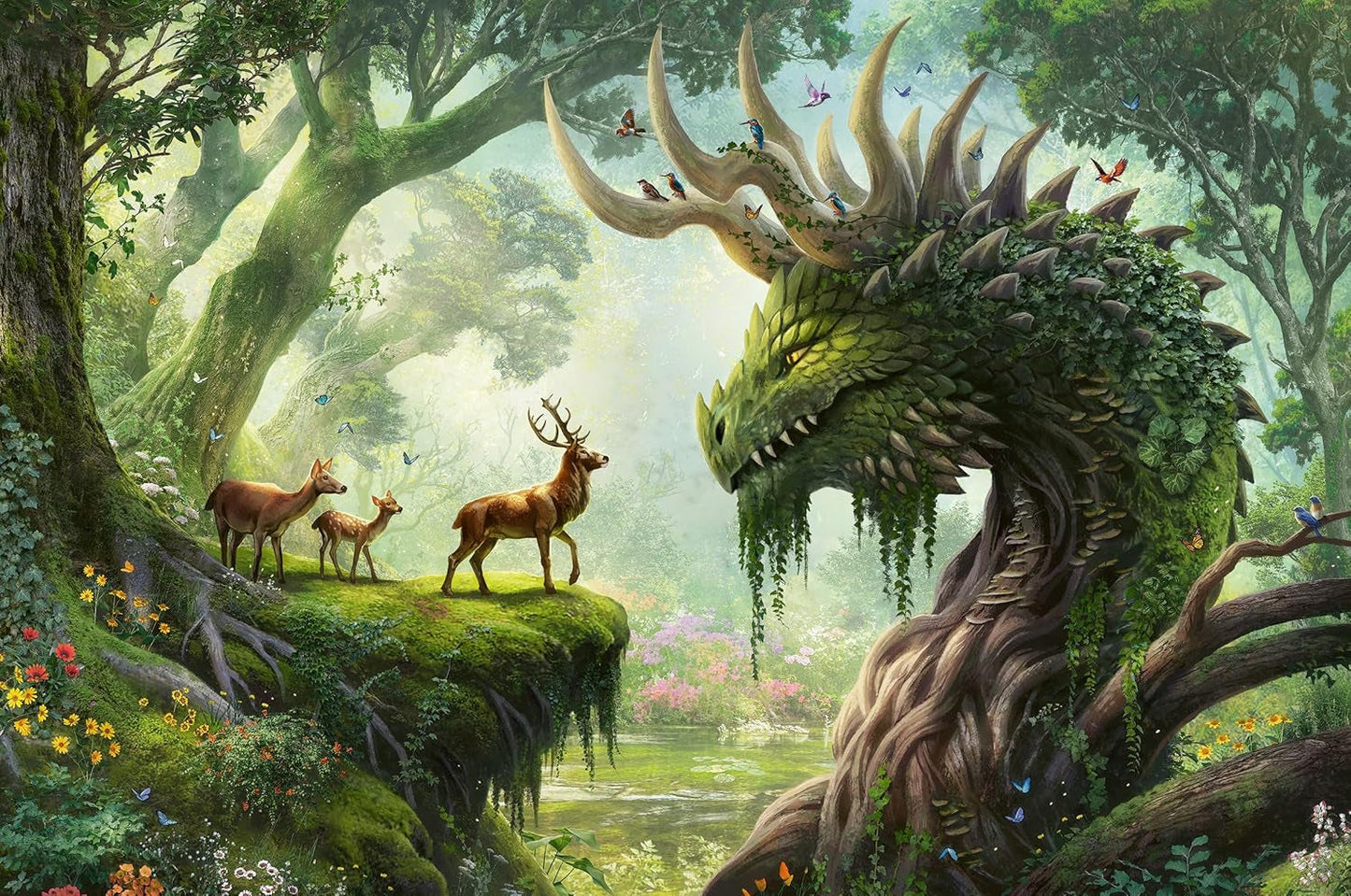 Puzzle Ravensburger 12000808 - Przebudzenie leśnego smoka - 3000 elementów Puzzle dla dorosłych 14+ Puzzle Naty Shop Domyślny tytuł
