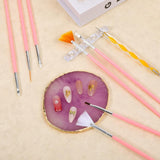 22-Teiliges Nagelkunstpinsel-Set, Nagelkunst-Werkzeugset Kunstharzpalette Nagelkunstmalerei Gemischte Farben Acryl-Silikon-Schnitzstift, Punktierstift-Werkzeug, Maniküre-Set