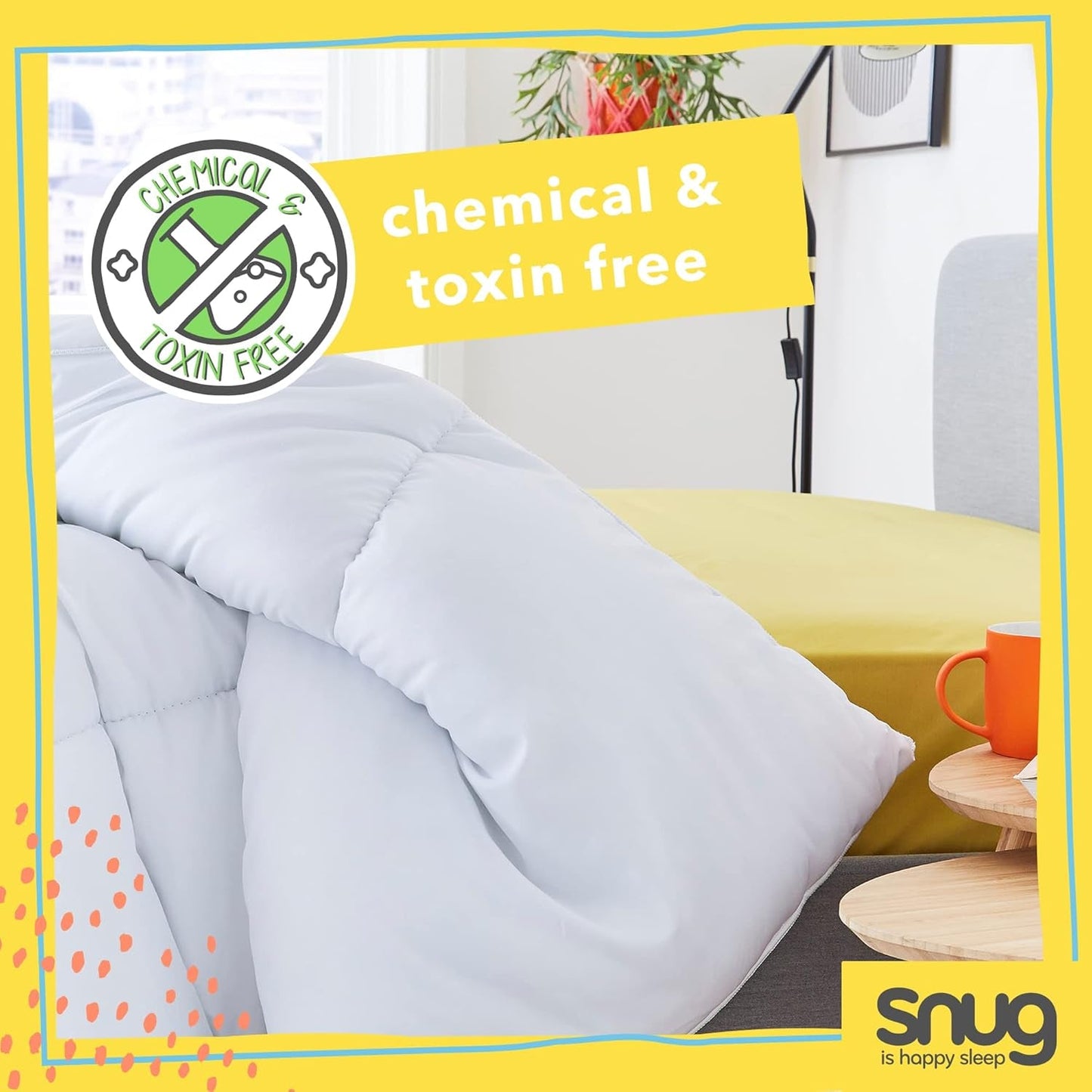 Kołdra Just Right Snug, 10,5 tog, puste włókna, biała, podwójne łóżko Kołdry i kołdry Naty Shop