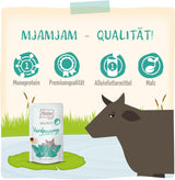 MjAMjAM - Mokra karma premium dla kotów - Wellness - Trawienna - Wołowina, opakowanie 12 sztuk (12 x 125 g), Bez zbóż