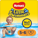 Huggies Little Swimmers Jednorazowe pieluszki do pływania dla niemowląt i małych dzieci, rozmiar 5-6 (12-18 kg), 11 pieluszek do pływania, unisex