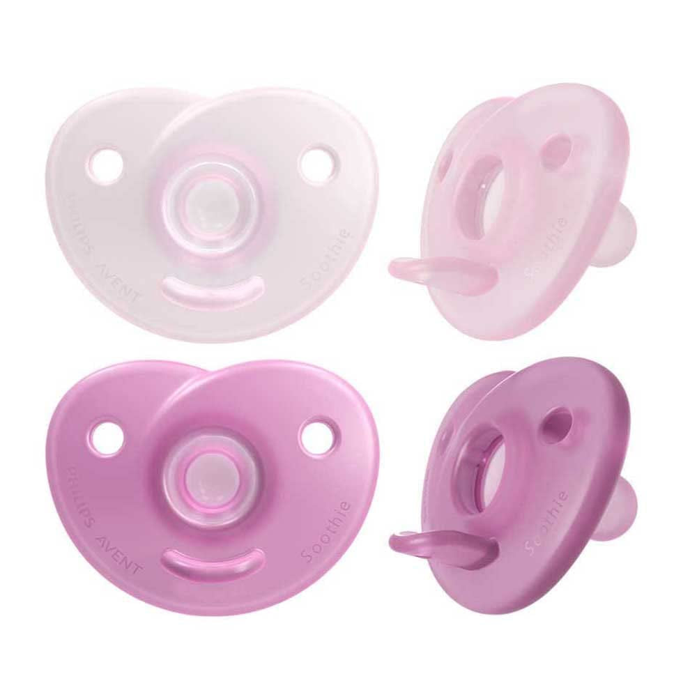 Philips AVENT Soothie - smoczek bez BPA dla dzieci w wieku 0-6 miesięcy, różowy/jasnoróżowy (model SCF099/22)