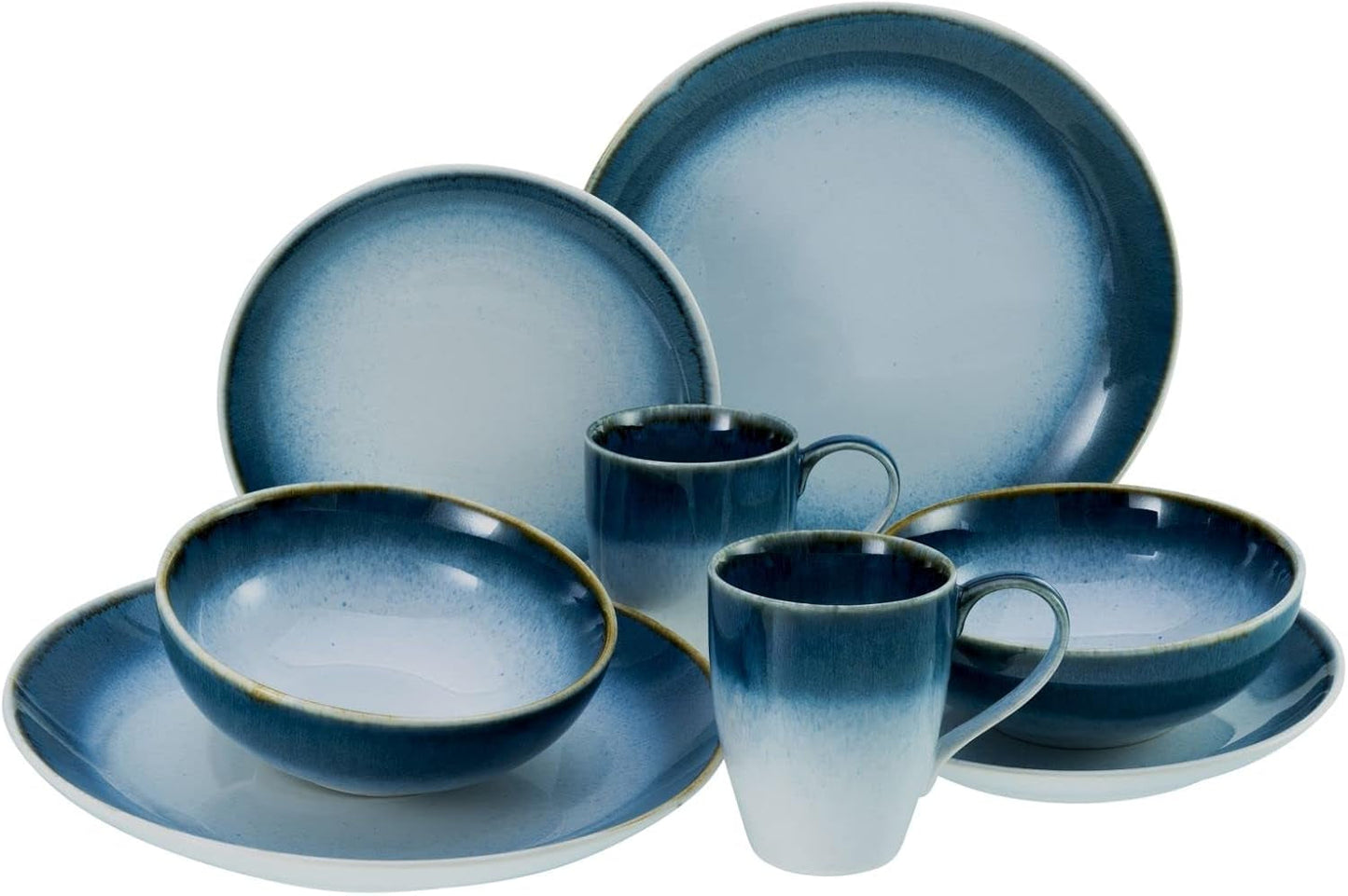 Creatable 23788 Seria Cascade, 8-częściowy zestaw naczyń obiadowych na 2 porcelany. Usługa Możliwość mycia w zmywarce i kuchenki mikrofalowej. Jakość produkcji bezpieczna