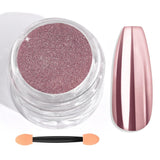 Zestaw pudrów Saviland Chrome do paznokci - Różowy laserowy puder do paznokci Chrome Efekt lustrzany Laserowe zdobienie paznokci, Manicure z brokatem Dekoracyjny puder z gąbeczkami, Puder brokatowy do paznokci Salon paznokci