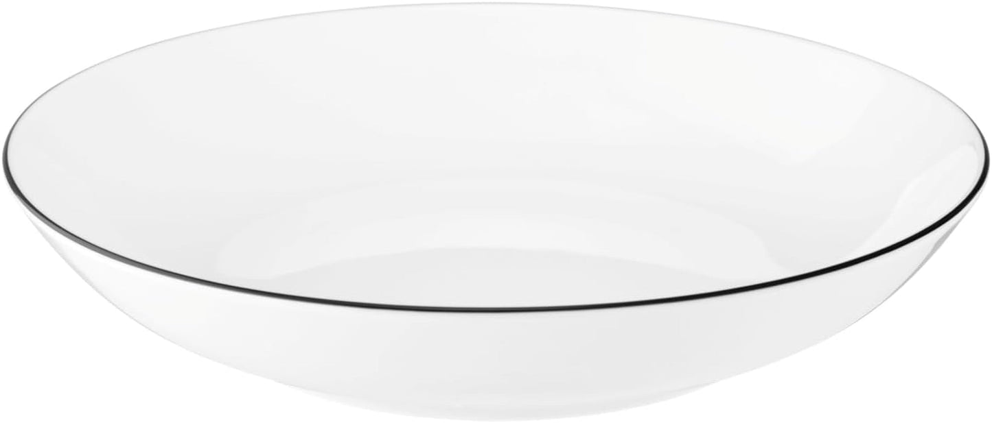 Zestaw zastawy stołowej Seltmann Weiden 001.737148 Lido - 6 talerzy obiadowych + 6 talerzy tła - 12 sztuk - Black Line