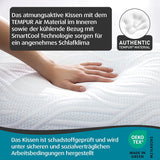 Poduszka do spania TEMPUR Comfort Air Medium, Oddychająca poduszka do każdej pozycji do spania, OEKO-TEX MADE w kolorze ZIELONYM, średnia twardość, 40 x 80 cm Poduszki standardowe Naty Shop