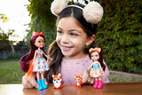 Enchantimals HCF81 - Felicity Fox i jej młodsza siostra (ok. 15 cm i ok. 10 cm) oraz 2 figurki zwierząt, odpinana spódnica i akcesoria, świetny prezent dla dzieci w wieku 3 lat i starszych