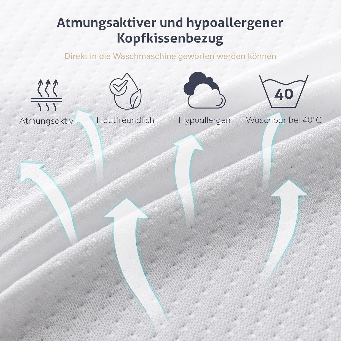 EGO HOME Poduszka Memory Foam Miękka, ergonomiczna poduszka do spania na plecach Poduszka podtrzymująca szyję z oddychającym i zmywalnym pokrowcem, certyfikat Oeko-Tex, poduszka pod szyję 75X35Cm Perne standard Naty Shop
