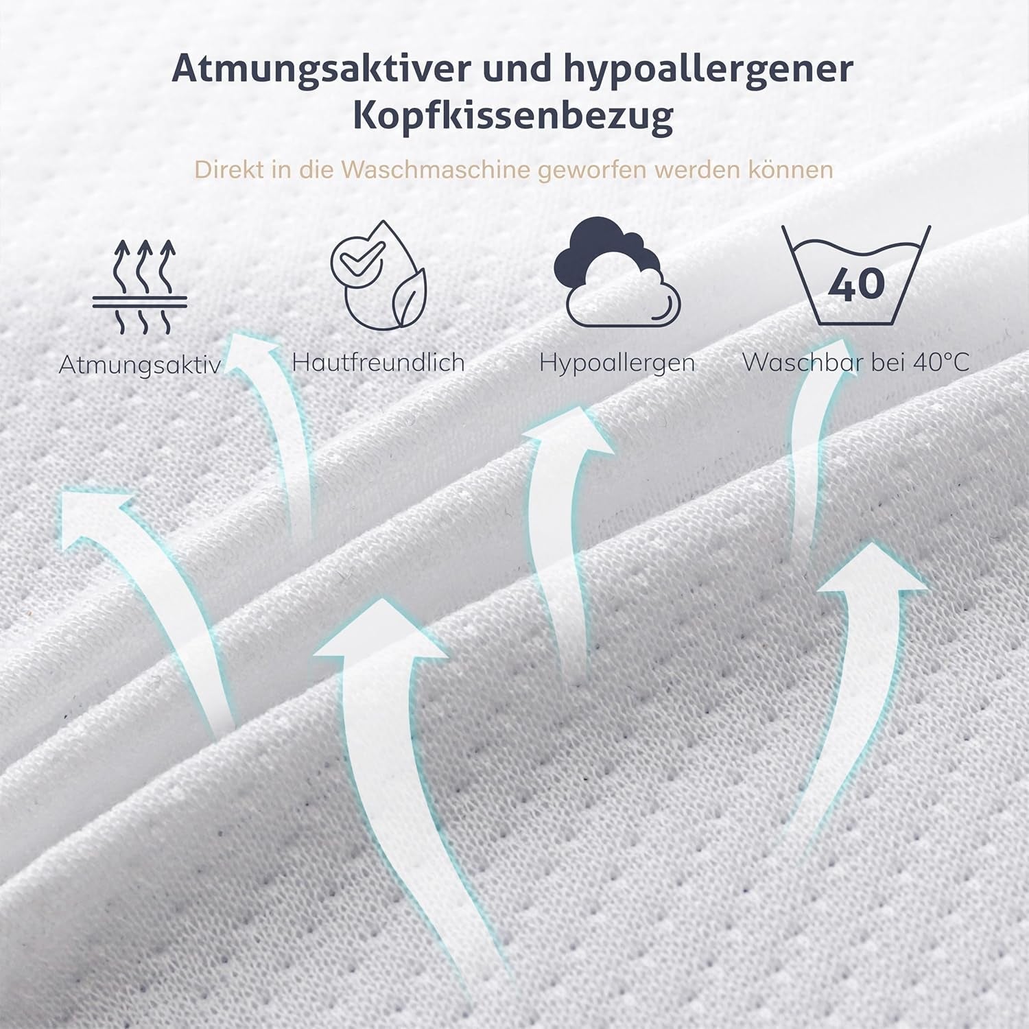 EGO HOME Poduszka Memory Foam Miękka, ergonomiczna poduszka do spania na plecach Poduszka podtrzymująca szyję z oddychającym i zmywalnym pokrowcem, certyfikat Oeko-Tex, poduszka pod szyję 75X35Cm Perne standard Naty Shop