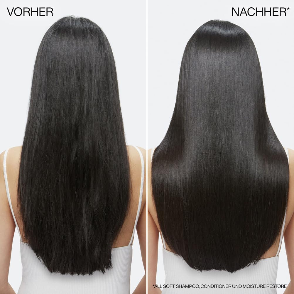 Redken maska do włosów z kwasem hialuronowym do włosów suchych, zapobiegająca puszeniu się i chroniąca przed wysoką temperaturą do 230°C, maska bez spłukiwania All Soft Moisture Restore, 1 x 150 ml Naty Shop maska do włosów