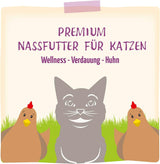 MjAMjAM - Mokra karma dla kotów premium - Wellness - Trawienna - Kurczak, opakowanie 12 szt. (12 x 125 g), bez zbóż