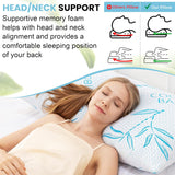 Comfysleep King Size Bambusowa poduszka z wiskozy Chłodzenie Strzępiona pianka z pamięcią kształtu Regulowana bambusowa wiskoza Zdejmowane/nadające się do prania pokrycie 2 szt. Poduszki standardowe Naty Shop