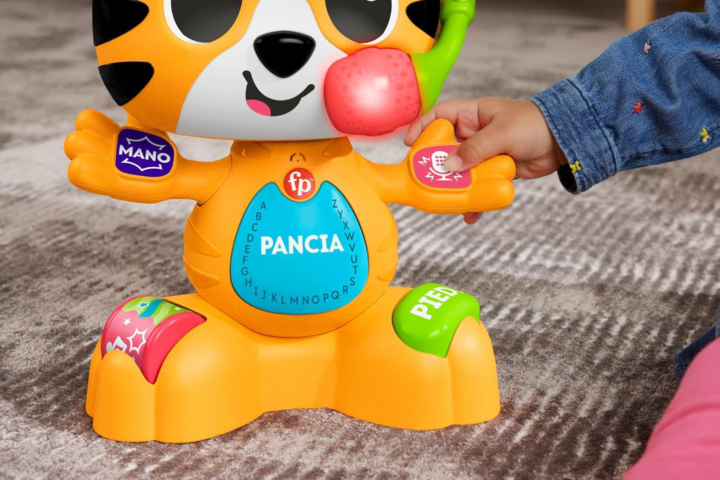Zabawka edukacyjna dla niemowląt i małych dzieci Fisher-Price, nauka i taniec Beat Bande Tiger Justin z dźwiękami i światłami dla dzieci od 9. miesiąca życia, wersja włoska, HYL04 Baby Toys Naty Shop