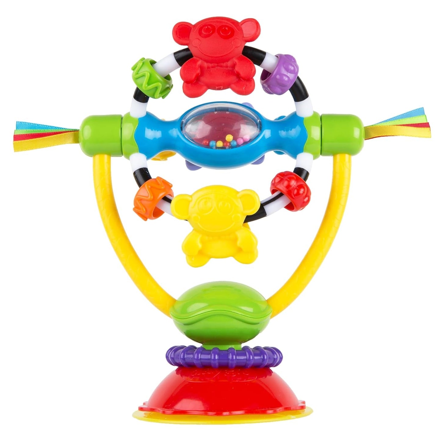 Playgro Rattle Super Shaker - grzechotka dla niemowląt - grzechotka - grzechotka dla dzieci - grzechotka - umiejętności motoryczne - zabawka dla dziecka - zdolności motoryczne dla niemowląt - kolorowe Bebe Toys Naty Shop Obrotowa grzechotka z przyssawką