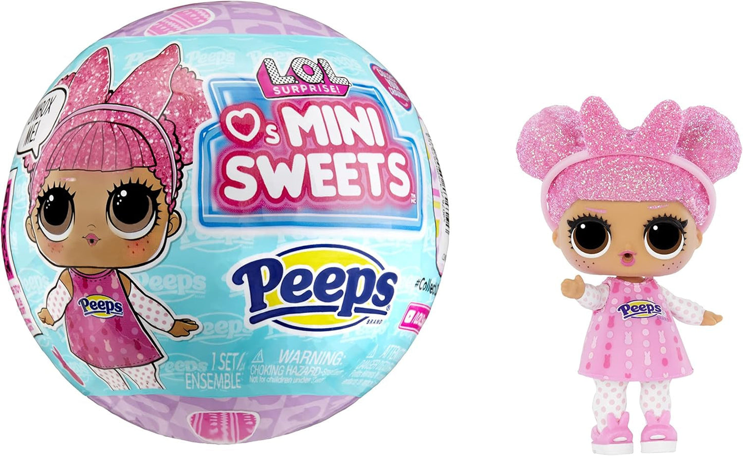 KUPA ŚMIECHU. Niespodzianka! Loves Mini Sweets Peeps - Cute Bunny - Limitierte Auflage mit Frühlingsthema - Sammlerpuppe mit 7 Überraschungen - Für Mädchen, Jungen und Sammler ab 4 Jahren