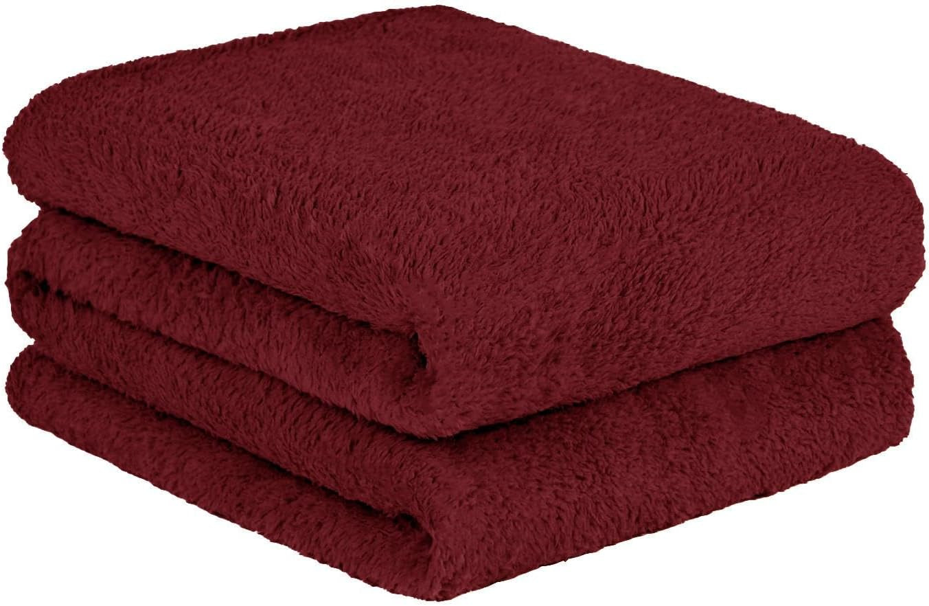 Brentford's Teddy Koc polarowy Duży koc na łóżko Pluszowa Super miękka ciepła sofa Narzuta na łóżko Czarna - 150 x 200 cm Łóżka i koce Besuche den Brentfords-Store Wino czerwone 125 x 150 cm
