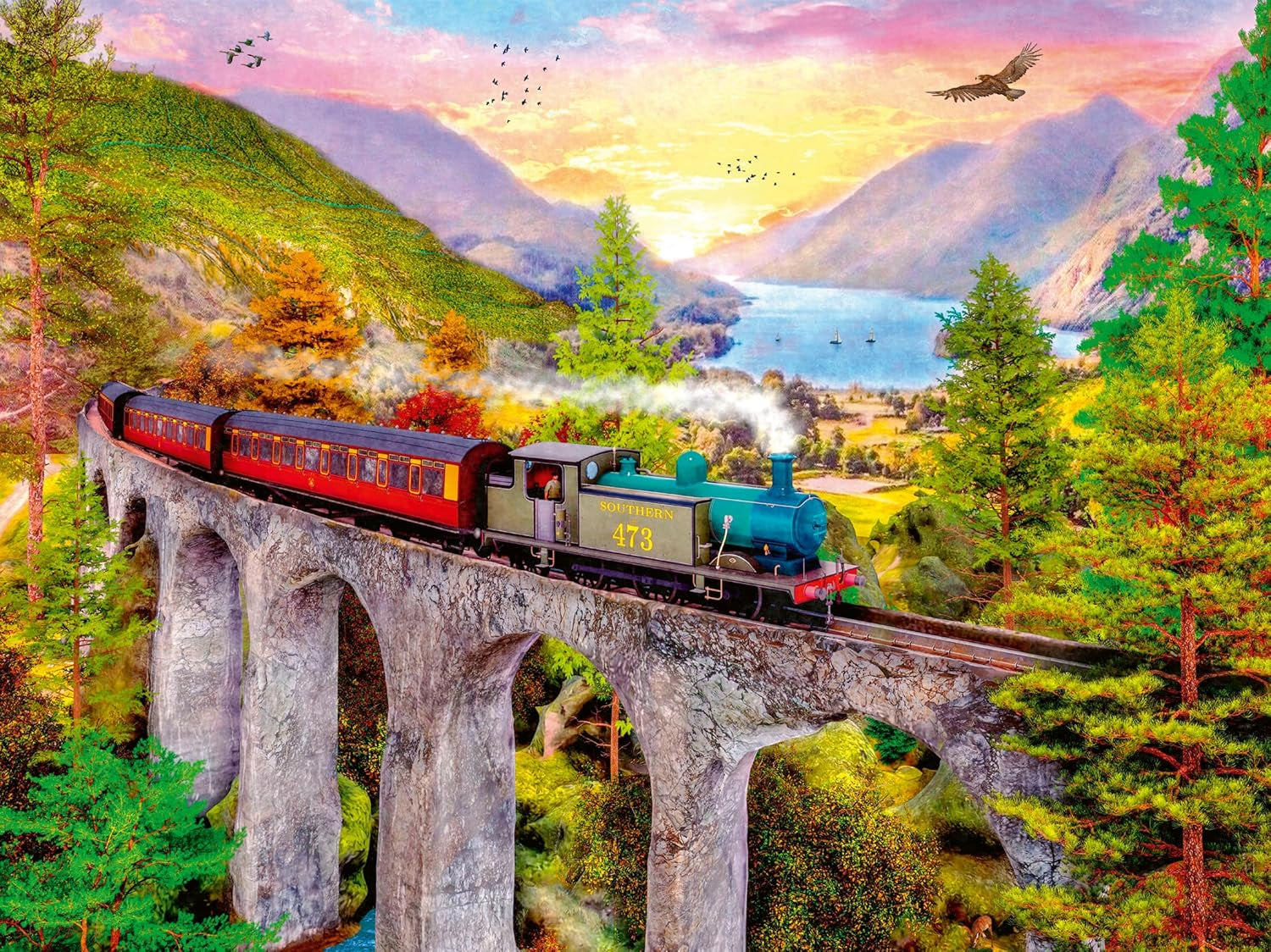 Ravensburger Puzzle 12000795 - Jesienna podróż pociągiem - 1500 elementów puzzle dla dorosłych i dzieci w wieku 14+, Puzzle Naty Shop Tytuł domyślny